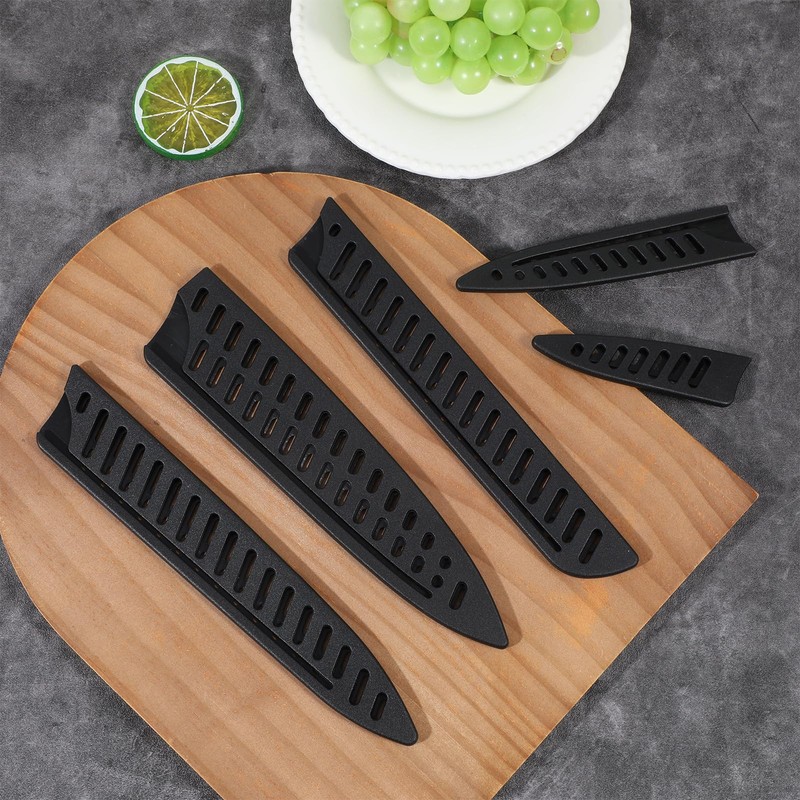 Qianyu 5 Pcs Black Knife Sheath Kitchen Safety Knife Covers