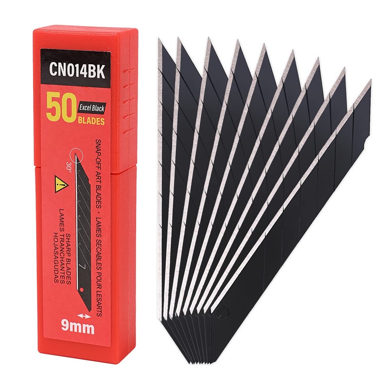 Gomake 9mm Utility Knife Replacement Blades,30 Degree Snap Off Carbon