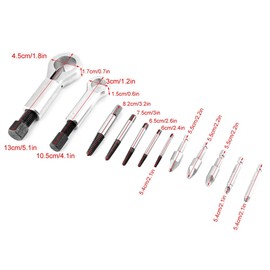 CYSFETENA 12 PCS Universal Nut Splitter Set, Metal Hss4241 Nut Splitter Tool, Broken Bolt Remover with Plastic Case for Removing Stubborn Screws, Broken or Damaged Bits, Studs