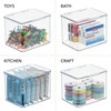 mDesign Plastic Stackable Home Office Storage Organizer Box with Hinge