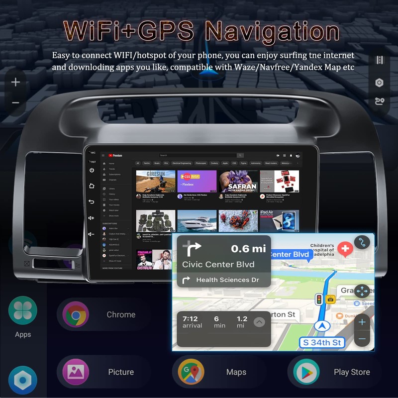 Android 13 Car Stereo for Toyota Camry 2000 2001 2002