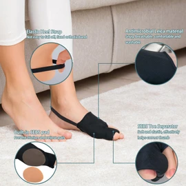 2PCS Bunion Correctors for Women & Men, Adjustable Toe Spacer Bunion Splint, Non-Surgical Hallux Valgus Relief, Breathable Day & Night Support (Black, Large)