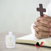 WEBEEDY 14 Pieces Holy Water Bottles 60ml/2.1oz Refillable Gold Cross