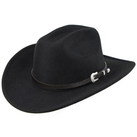 Classic Western-Cowboy-Hat Men Womens Wide Brim Cowgirl Hats Felt Fedora hat (S-M)