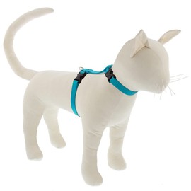 Lupine Cat and Small Pet H-Style Harness 1/2" Wide Aqua with 9" to 14" Adjustable Girth