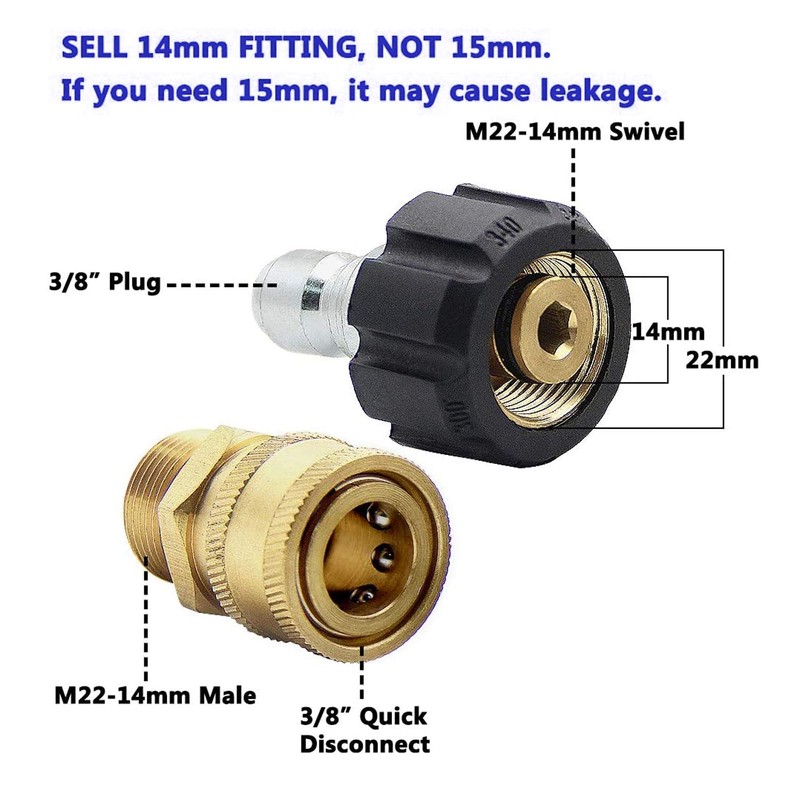 Xiny Tool Pressure Washer Adapter Set, Quick Disconnect Kit With