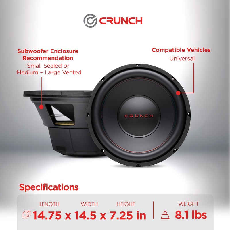 Crunch CRW12D4 CRW 12 Inch Subwoofer 800 Watt MAX 400