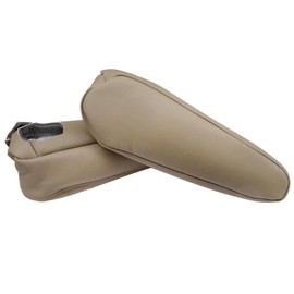 NLQR Replacement 2Pcs Seat Armrest Covers Microfiber Leather Ivory Tan Compatible with Toyota Land Cruiser 1998-2007
