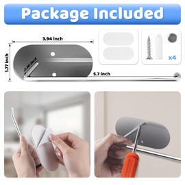 Nuorest 2 Pack Tumbler lid Organizer, Space Saving Cup Lid Hook, Self-Adhesive or Drilling Holder for Kitchen Storage, Multi-Functional Organizers, Stainless Steel Cup Holders Under Cabinet