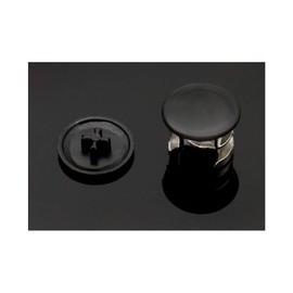 100 Pieces Plastic Round Cam Lock Fastener Cap Cabinet Furniture Connecting Cam Fitting Cap Cam Dowel Cap Cam Lock Nuts Cap Cam Lock Screw Cap Decorative Cross Head Caps, Outer Diameter 16.5mm, Black