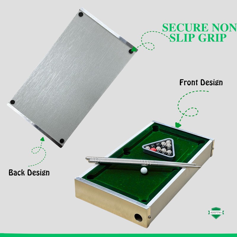 ADEPTNA Desktop Mini Pool Table Game Set Compact Tabletop Billiards