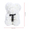 Unique Cute Bear Shape Simulation Artificial Rose Flower with Bowknot