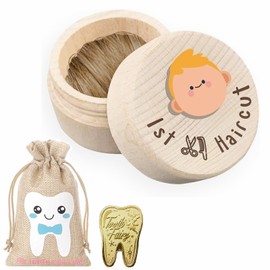 3 Pcs Hair commemorative box Tooth Fairy Coin Tooth Fairy Drawstring Storage Bag,Baby Keepsake Box for First Hair,Baby Shower Birthday Gift,Cute Lost First Haircut Keepsake