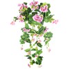 FAICOIA Artificial Flower for Hanging Basket Pink Artificial Geraniums Hanging
