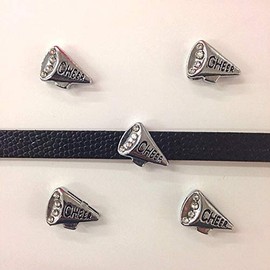 Set of 20 Slide Charms 8mm for Jewelry/Crafting/Making Charm Bracelets/Charm Necklaces/Charm Wristbands/DIY Jewelry (Mehaphone Cheering)