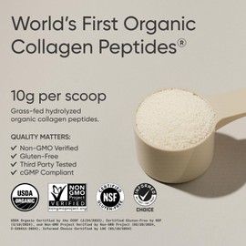 Sports Research Organic Collagen Peptides - Hydrolyzed Type I & III Collagen Protein Powder Made Sustainably from Grass-Fed Cows - Unflavored - 30 Servings