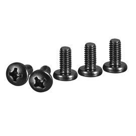 DTGN M6x12mm Pan Head Machine Screws, 20Pcs M6 Phillips Drive, Metric Coarse Full Thread, Steel Black Oxide Finish, Screws Bolts Kit