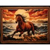 Sunset and Horse Latch Hook Rectangle Rug Kits for Adults