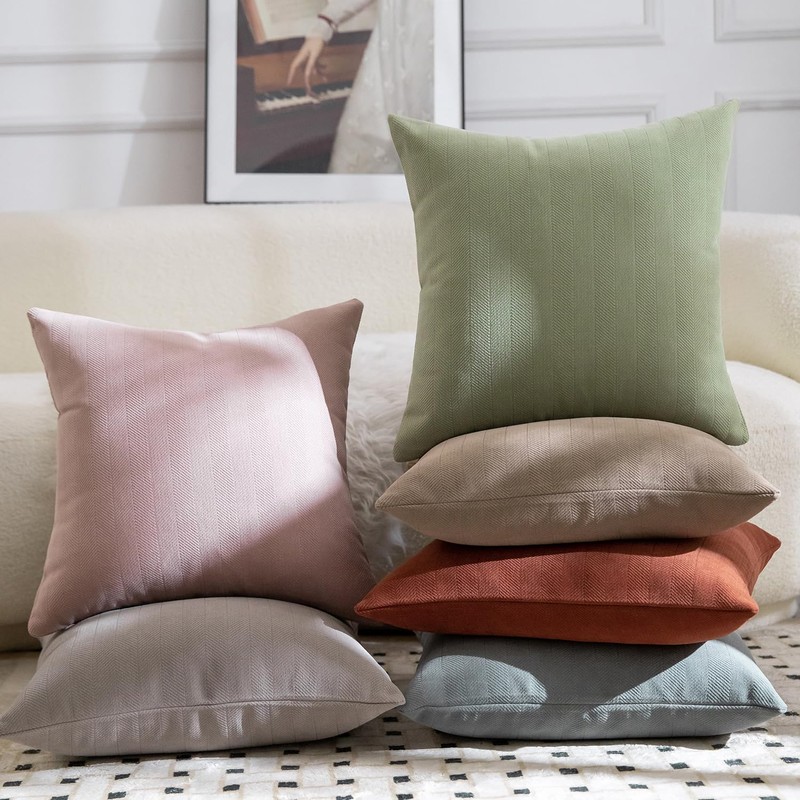 Mandioo Pack of 2 Chenille Cushion Covers Soft Comfortable Durable