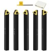 Metal Lathe Cutting Tools,5pcs 1/4'' Shank Indexable Carbide Lathe Turning