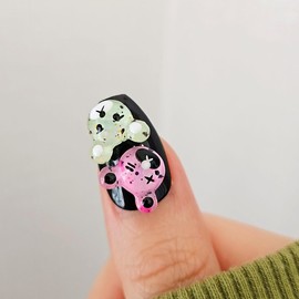 Kkureokgom handmade nail tips - Ballerina L / 꾸럭곰 수제네일팁 - 발레리나L