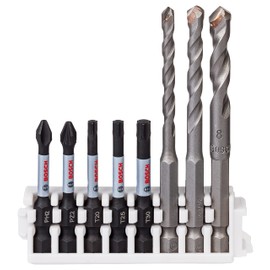 Bosch Professional 8-Piece Impact Control Screwdriver Bit and Multi-Purpose Drill Bit Set (Pick and Click, HEX-9, Accessories for Impact Drivers) Colour,Size