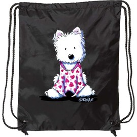 inktastic Valentine PJs Westie Drawstring Bag Black - KiniArt 48b4