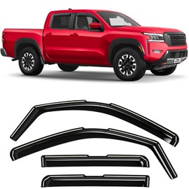 Voron Glass in-Channel Extra Durable Rain Guards for Nissan Frontier 2022-2026 Crew Cab, Window Deflectors, Vent Window Visors, 4 Pieces - 200457
