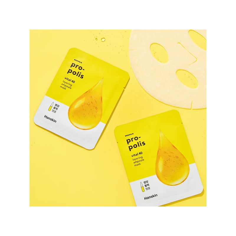 Hanskin [한스킨] 바이탈40 레이어링 고농축 앰플 마스크팩 60매 (아쿠아/프로폴리스/콜라겐) [Hanskin]