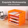 Gelite Acrylic File Organizer for Desk 4 Tiered Stackable Letter