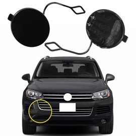 Goholy Car Front Bumper Tow Hook Cover Compatible with VW Touareg 2011 2012 2013 2014 Trailer Cover Cap 7P6807185 7P6807186 Small Lid Towing Eye Cap
