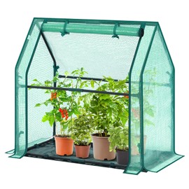 Mini Greenhouse for Indoor Outdoor: Ohuhu Tabletop Portable Green House with Waterproof Pad for Small Plants Nursery Germination, 36"x18"x33" Heavy-Duty PE Cover Green