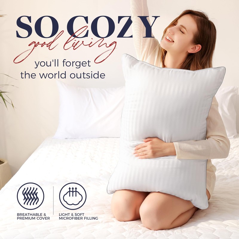 Basic Beyond Bed Pillows Standard Size Set of 4 -