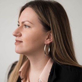 MATERIA by Matthias Wagner SO-466 Women's Earrings 925 Silver Hoop Earrings Large 48 mm - Silver Hoop Earrings 4 mm Wide, Sterling Silver