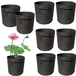 8Pack Lily Plant Pots for Pond, Thickened Nonwoven Plant Fabric Pots with Handles, Durable Breathe Reusable Fabric Plant Bags for Aquatic Plants, Potato, Carrot, Onion, Flower