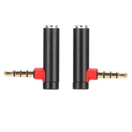 3.5mm 90 Degree Audio Adapter, Right Angle Adapter Connector Plug Male to Female Audio Adapter Headphone Jack, Black/Blue/Gold (Black Metal 90°3.5 Audio Male to Female Plug)