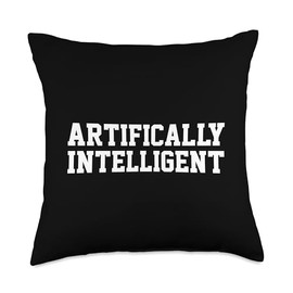 Artificially Intelligent Funny AI Robot Nerd Humor Sarcasm Throw Pillow