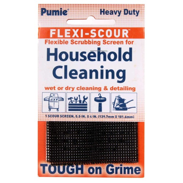 U.S. Pumice FLEX-12 C Flexible Scrubbing Screen for Household Cleaning, Abrasive Grit Screen, Clean Grills, Remove Carbon, Rust and Scale, 5.5" x 4", (1 Screen)