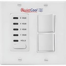 QuietCool NEW QuietCool 3 Speed Control Switch + 8 Hour Timer with 2-Gang Wall Plate