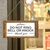 Mdulftar Rustic Farmhouse Wooden Sign, Please Do Not Ring Bell