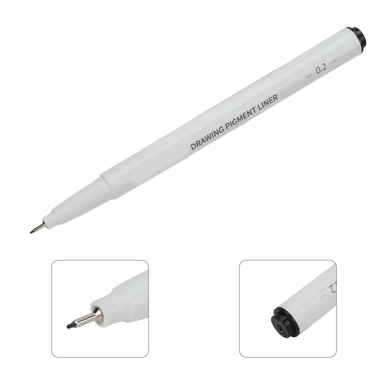 10Pcs Waterproof Micro Line Pens Strong Coverage Black Micro Pens