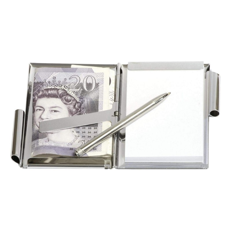 Speedway Metal Notepad Memo Card Holder & Pen Set Free