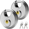 Keyed Padlock, [2 Pack][Waterproof] [Anticut] Diyife 70mm Stainless Steel Disc