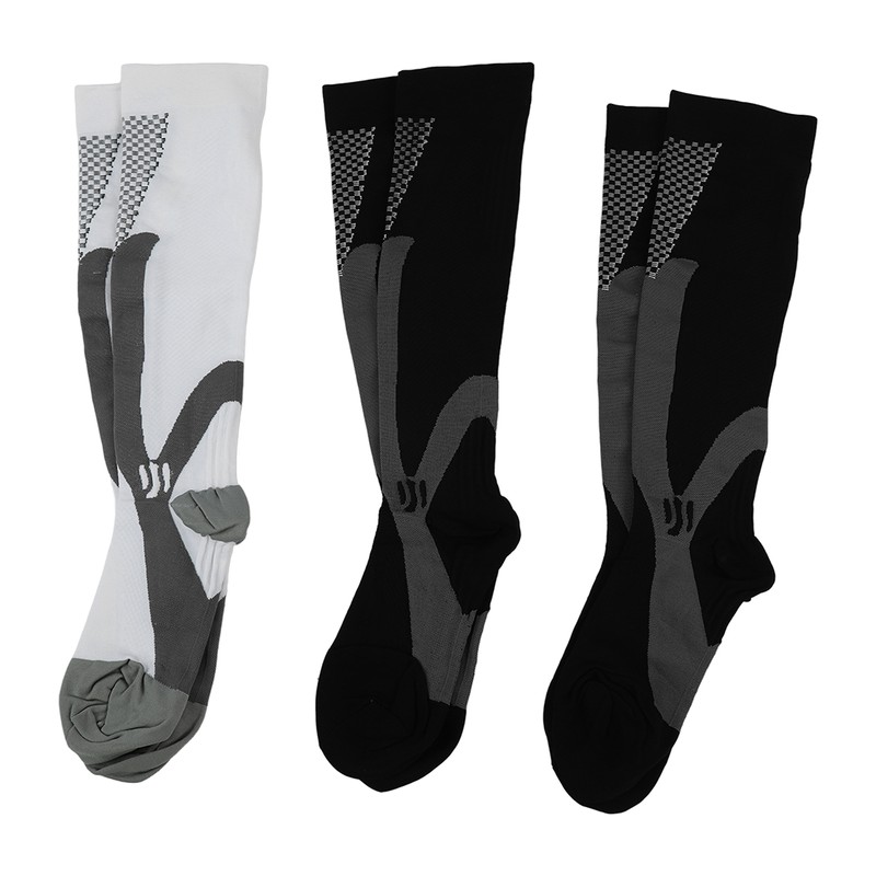 3 Packs Compression Socks Nylon Wire Ventilate Athletic Calf Socks
