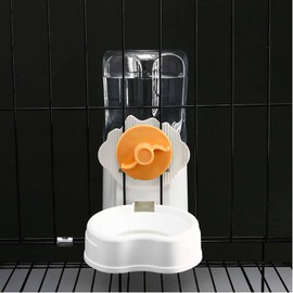 Pet Hanging Automatic Feeders Drinking Bowls，Gravity Rabbit Feeder and Water Set，Cage Cat Food Bowl Feeding Station for Puppy Kitten Chinchilla Hedgehog Guinea Pig Ferret (orange-water)