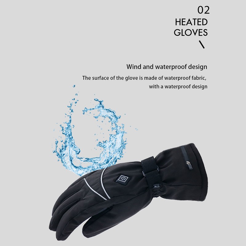 Electric Heating Gloves 3 Adjustable Temperature Lithium Battery Gloves for