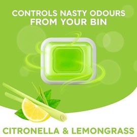 8 X Bin Freshener Stick On Bin Freshener And Odour Eliminator | Citronella & Lemongrass Deodoriser Smell Fresh