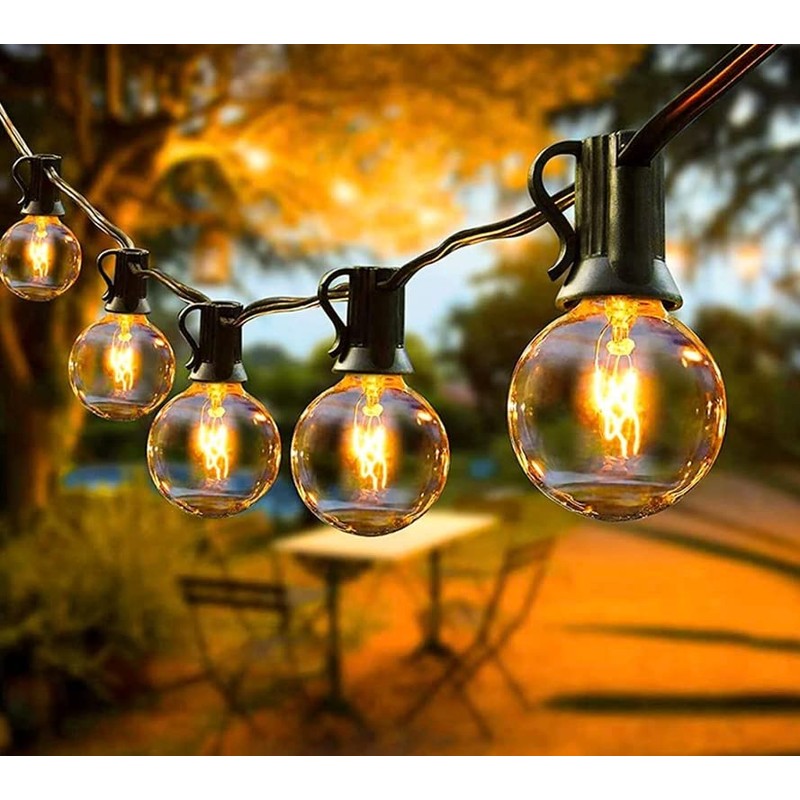 25 Pack Clear G40 Globe Light Bulbs for Patio String