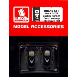 Unbranded Brengun Models 1/48 MESSERSCHMITT Me P.1103 Rocket Fighter VACUFORM CANOPY SET