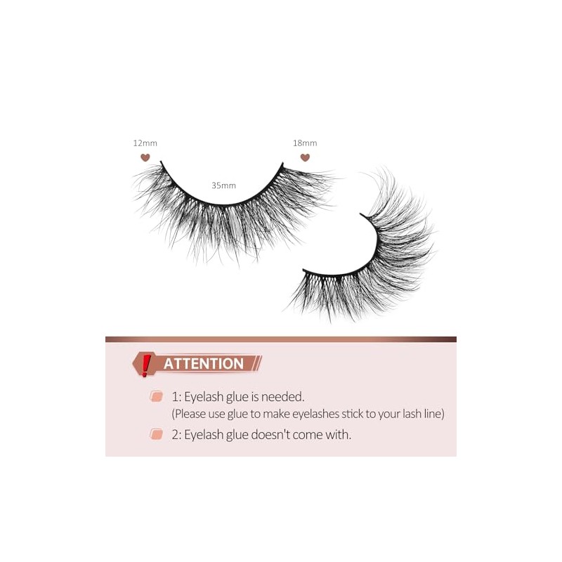 Fake Lashes Natural Wispy Lashes Airy Volume Faux Mink Lashes